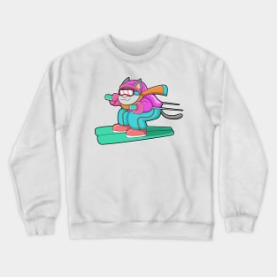 Cat as Ski jumper with Ski & Ski goggles Crewneck Sweatshirt